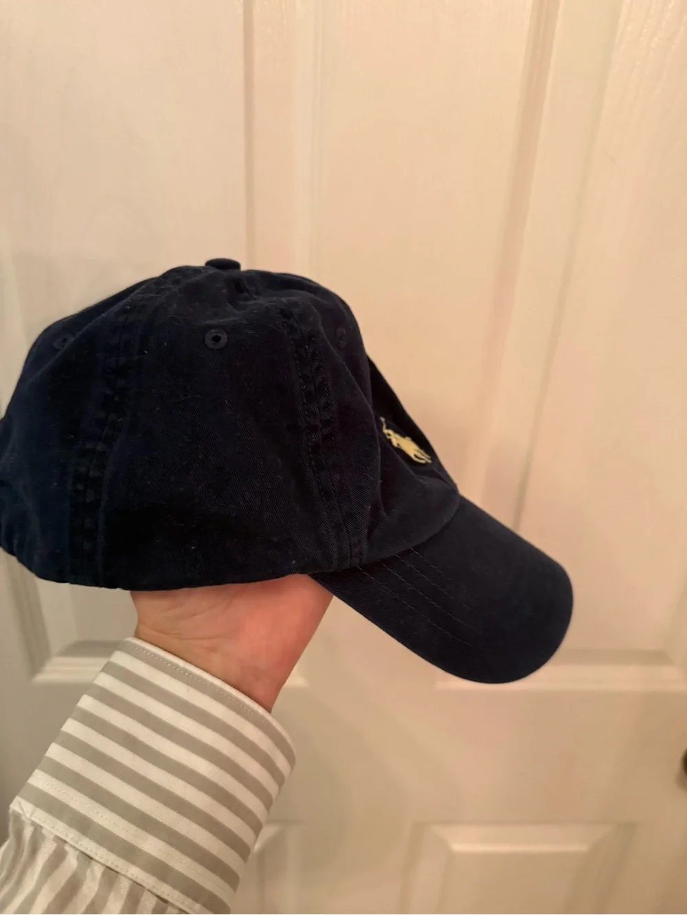 Ralph Lauren Kids Navy Baseball Cap with Cream Polo Logo